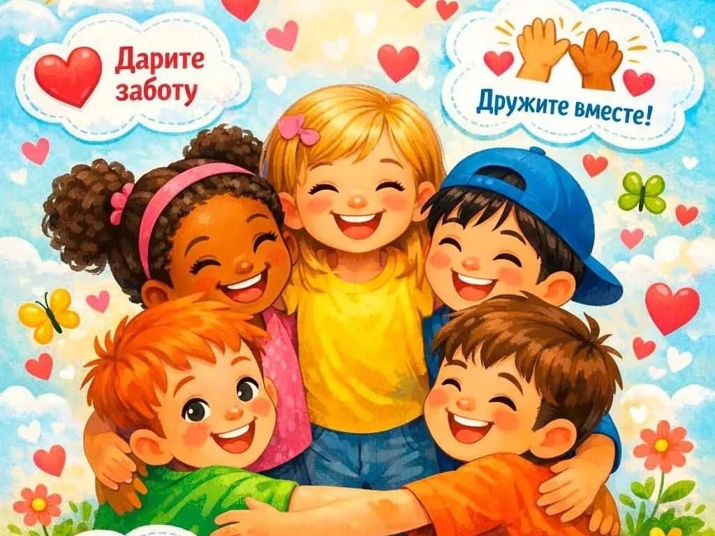 Обними друга.